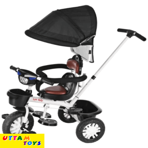 Love Baby Stroller Tricycle for Kids for 1 Year+ | 2 Year+ Baby Cycle with Rotational Leather Seat | Light Music | Removable Canopy | Push Handle