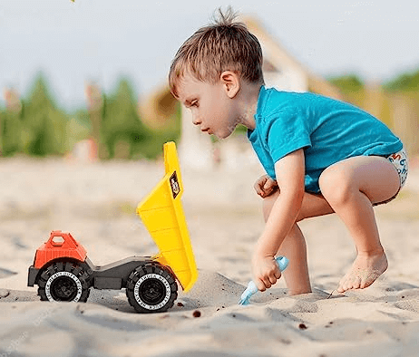 Monster Machines Friction Powered Push and Go Dumper Construction Truck Toys (Red/Yellow)