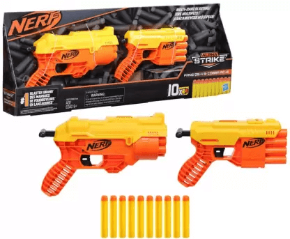 Nerf Alpha Strike Fang QS-6 and Cobra RC-6 Blasters ,10 Official Elite Darts Darts & Plastic Bullets