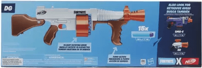 Nerf Fortnite DG Dart Blaster, 15-Dart Rotating Drum, Pump Action, 15 Darts,Inspired Fortnite Video Game Guns & Darts