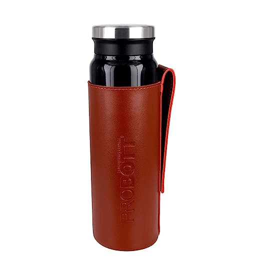 Probott Carry Vacuum Flask Color Covert Black, Hot and Cold Water Bottle with Carry Bag - Capacity 750 ml