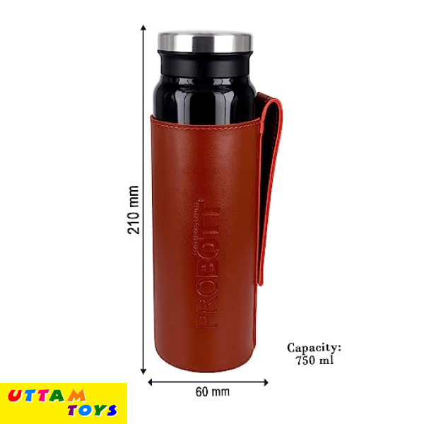 Probott Carry Vacuum Flask Color Covert Black, Hot and Cold Water Bottle with Carry Bag - Capacity 750 ml
