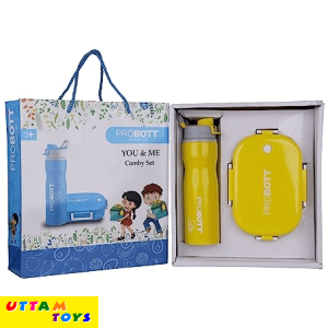 Probott You and Me Comby Set of 2, 1 Water Bottle 750ml, 1 Lunch Box 710ml, Combo Gift Set with Carry Bag