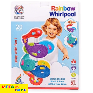 Ratna's Rainbow Whirlpool 7 Layer Ball Drop and Roll Swirling Tower for Baby and Toddler Development of Age 3+ Years Kids Multicolour