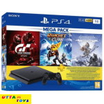 Sony PS4 PlayStation 4 1TB Slim Bundle With (Ratchet Clank, GT Sports & Horizon)