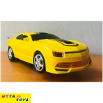 Uttam Toys Robot To Car Converting Transformer Toy with Light and Sound for Kids (Yellow)