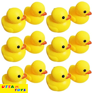 Rubber Ducks Squeak & Float Ducky Baby Shower Pool Toy for Toddlers -12 Pcs Yellow