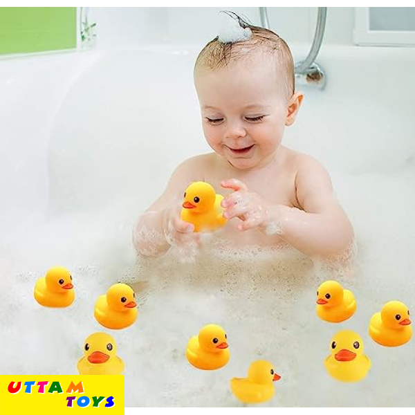 Rubber Ducks Squeak & Float Ducky Baby Shower Pool Toy for Toddlers -12 Pcs Yellow