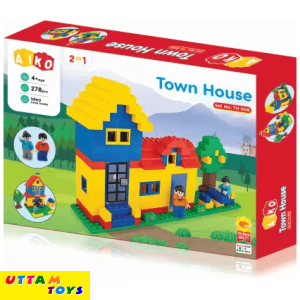 Aiko Town House Building Blocks for Kids (278 Pcs) - Premium Blocks