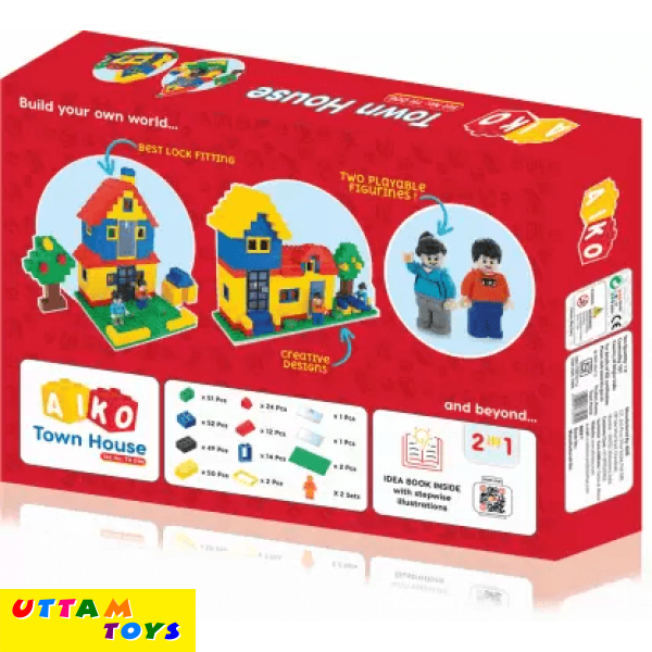 Aiko Town House Building Blocks for Kids (278 Pcs) - Premium Blocks