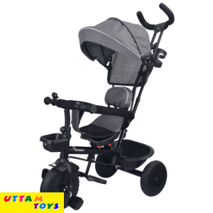 R For Rabbit Tiny Toes T40 Plus Tricycle - Rubber Wheels, 360 Rotatable Seat, Adjustable Canopy, Parental Control, Front & Rear Baskets