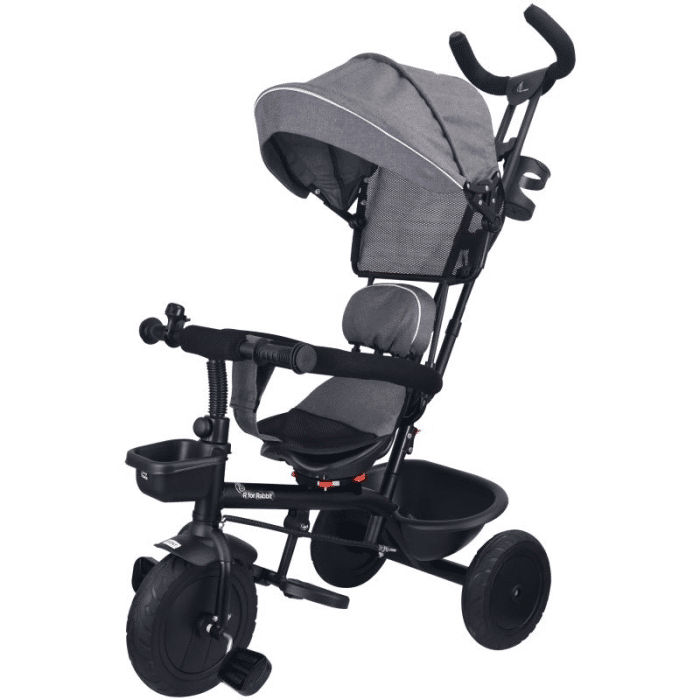 R For Rabbit Tiny Toes T40 Plus Tricycle - Rubber Wheels, 360 Rotatable Seat, Adjustable Canopy, Parental Control, Front & Rear Baskets