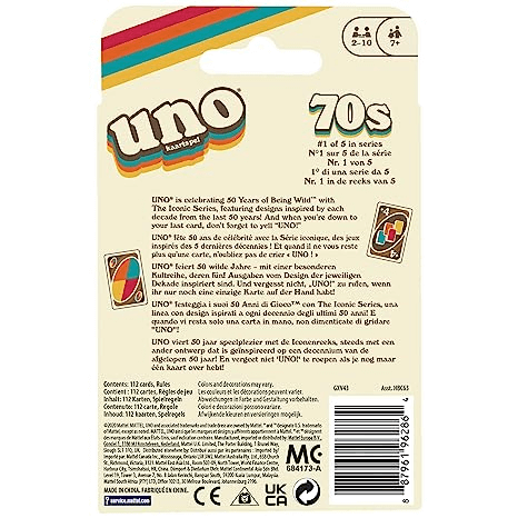 Mattel Games Uno Iconic 1970s Card Game