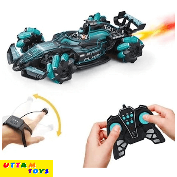 Uttam Toys Hand Sensor Stunt Toy Car Remote Control Smoke Car with LED Lights for Kids 1:10 Fog Stunt Drift Rc Car High Speed Racer Remote Control Toys 360° Rotation Fast Stunt Toy Car