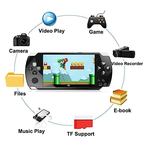 X6 Handheld 4.3-inch Game Console, Built-in More Than 10,000 Free Games, Support Photos can Play MP3 MP4 e-Books, Support TV Connection Display