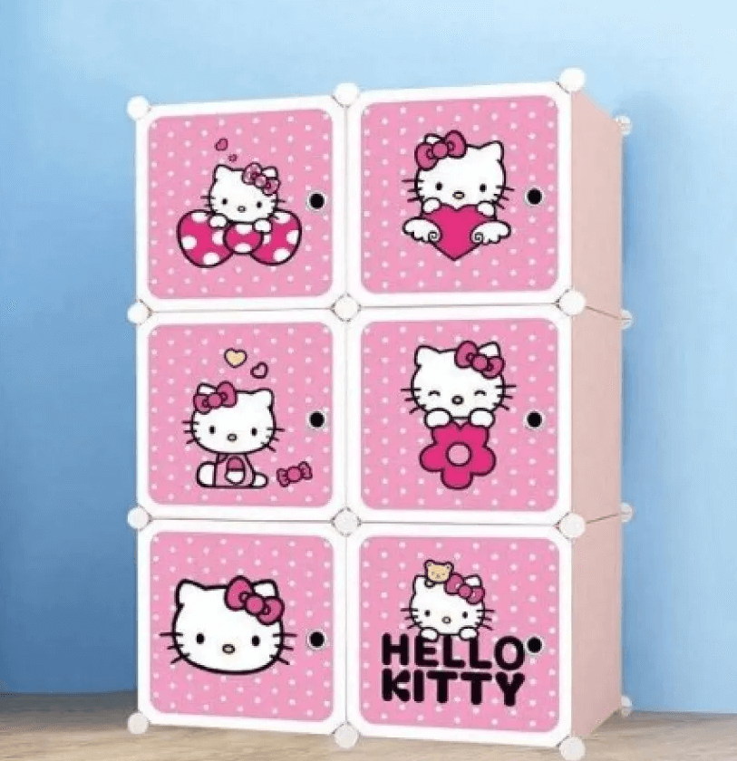 Uttam Toys Hello Kitty 6 Cube Plastic Storage Cabinet