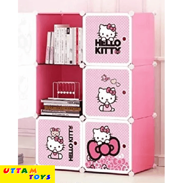 Uttam Toys Hello Kitty 6 Cube Plastic Storage Cabinet