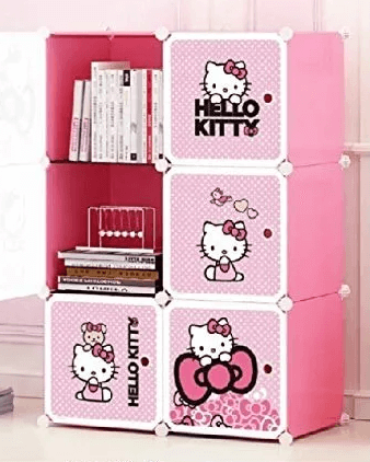 Uttam Toys Hello Kitty 6 Cube Plastic Storage Cabinet