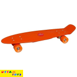 Airavat Flash Skateboard Orange Made of ABS Plastic, Metal and PU Wheel with Weight Capacity Upto 65Kg