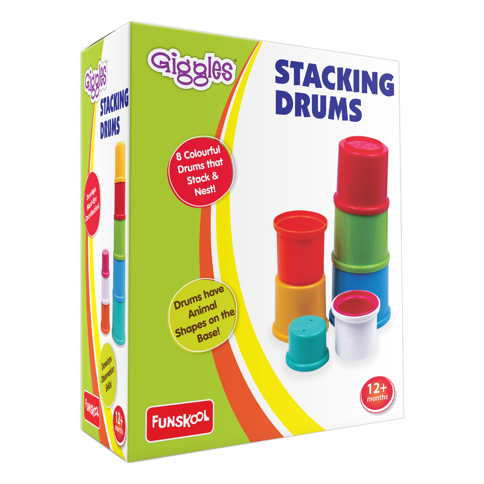 Funskool Giggles Stacking Drums Multicolour