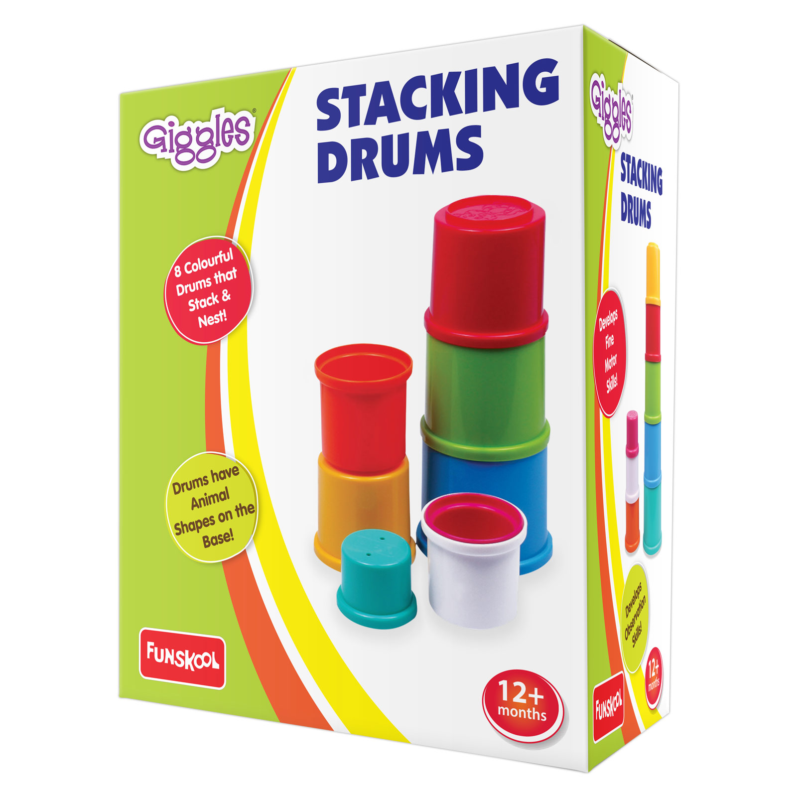 Funskool Giggles Stacking Drums Multicolour