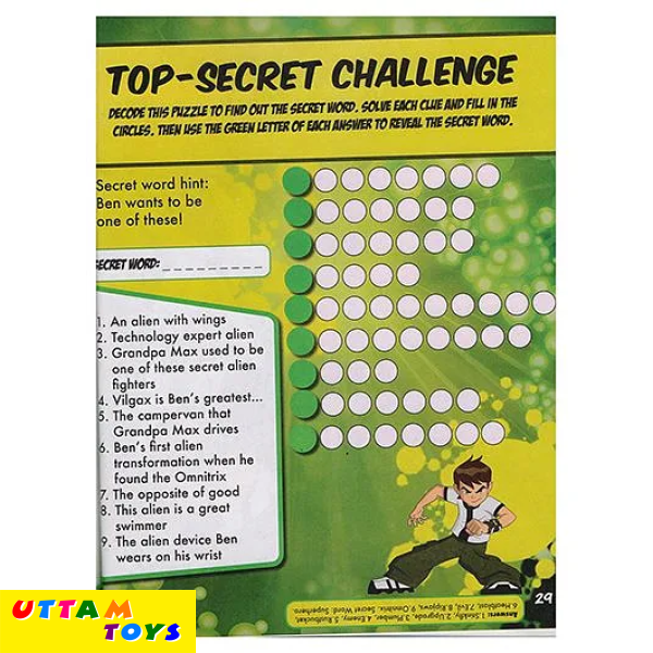 Uttam Toys Ben 10 Activity Book With Badges - English