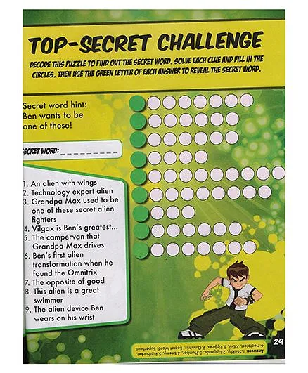 Uttam Toys Ben 10 Activity Book With Badges - English