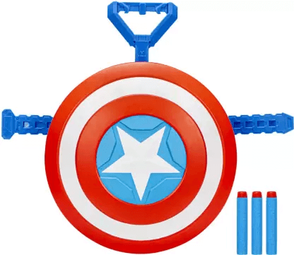 Hasbro Marvel Mech Strike Mechasaurs Captain America Redwing Nerf Blaster with 3 Darts-Ages 5+