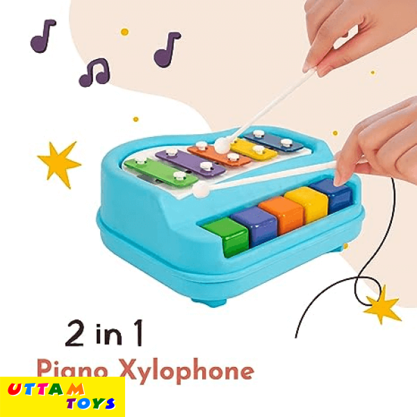 Kirat 2 in 1 Small Piano Xylophone Musical Toy - Multicolors