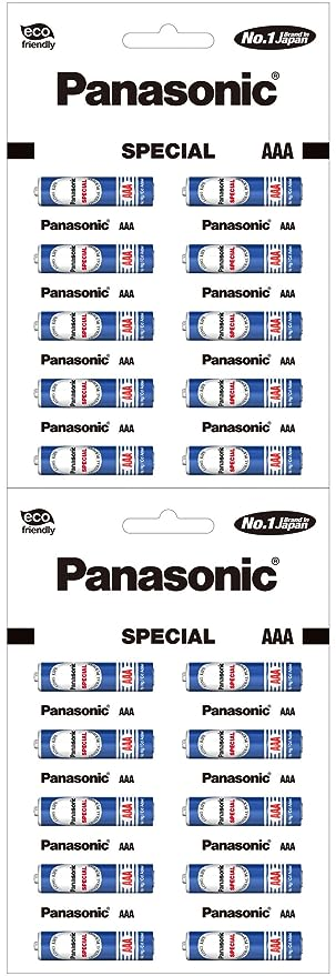 Panasonic Special Zinc Carbon AAA 1.5V India's First 100% eco Friendly Battery PVC Clad Economy Batteries, Guaranteed Leakproof Up to 0.5 C.V,General Purpose Long Life,Pack of 20.