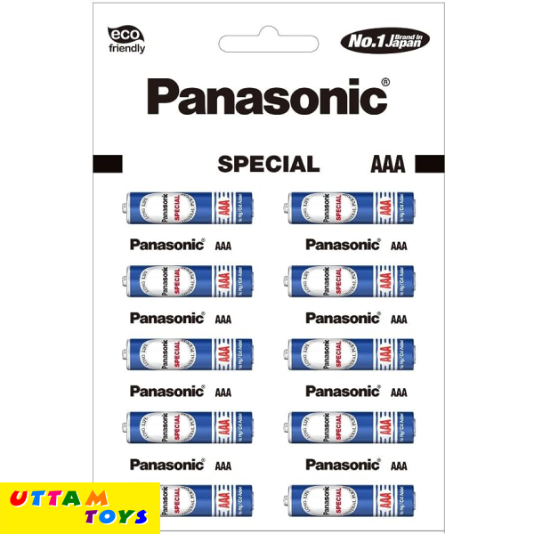 Panasonic Special Zinc Carbon AAA 1.5V India's First 100% eco Friendly Battery PVC Clad Economy Batteries, Guaranteed Leakproof Up to 0.5 C.V,General Purpose Long Life,Pack of 20.