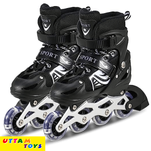 Adjustable Inline Roller Skates for Kids, Teens and Adults, Unisex Outdoor Skating Shoes Roller Blades with Featuring Wheels for Skating - Multicolour
