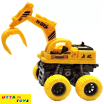 Uttam Toys Crafts capture Friction Powered JCB Crane Bulldozer Construction Truck Toy for Kids (Yellow)