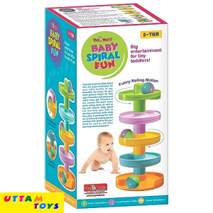 Toymate Baby Spiral Fun-A Roll Ball Toy With 6 Layer Ball Drop Tower Run With Roll Swirling Ramps