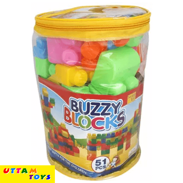 Surajtoys Buzzy Blocks 51- Pcs (Multicolor)