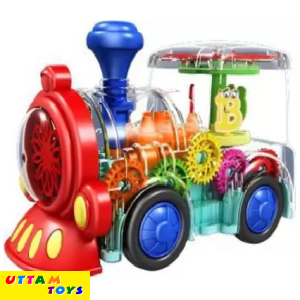 Uttam Toys Gear Train Universal Walking Train Colorful Lights Musical Toys - Multicolors