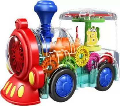 Uttam Toys Gear Train Universal Walking Train Colorful Lights Musical Toys - Multicolors