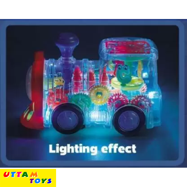 Uttam Toys Gear Train Universal Walking Train Colorful Lights Musical Toys - Multicolors