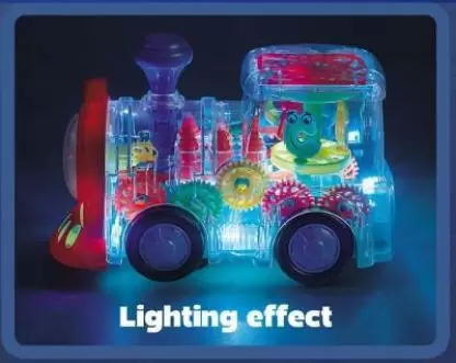 Uttam Toys Gear Train Universal Walking Train Colorful Lights Musical Toys - Multicolors