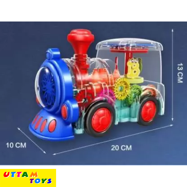 Uttam Toys Gear Train Universal Walking Train Colorful Lights Musical Toys - Multicolors