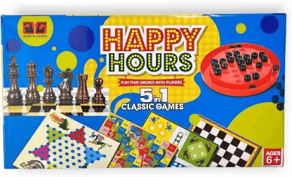 Ajanta Games Happy Hours 5 in 1 Classic games Party & Fun Games Board Game