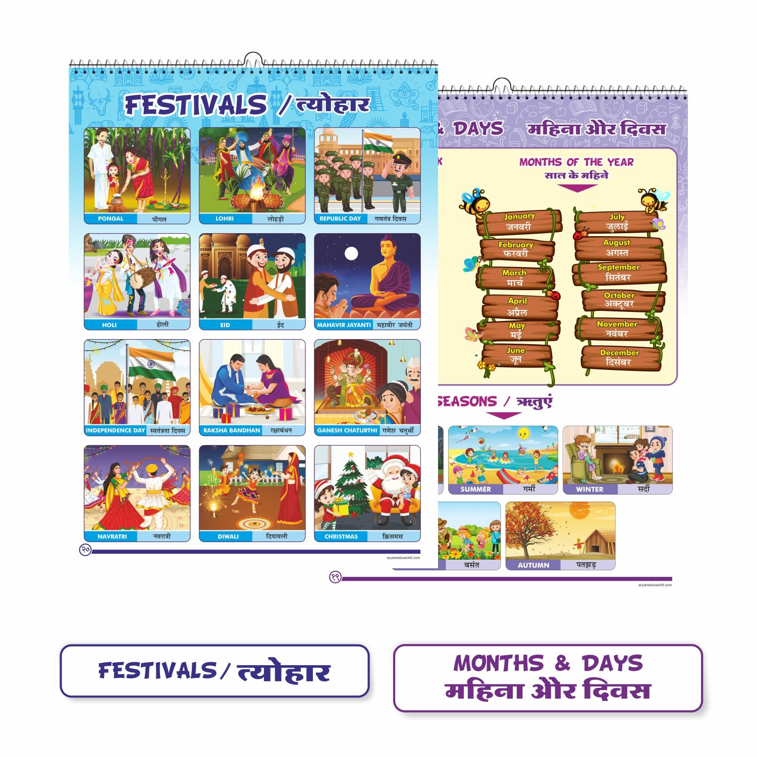 Aryans Educational Chart Look And Learn Hindi & English