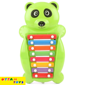 Prime Panda Xylophone 2 in 1 Musical Toy & Pull Along Toy with 8 Notes Non Toxic no Batteries Yellow - Multicolors