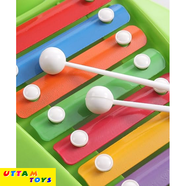 Prime Panda Xylophone 2 in 1 Musical Toy & Pull Along Toy with 8 Notes Non Toxic no Batteries Yellow - Multicolors