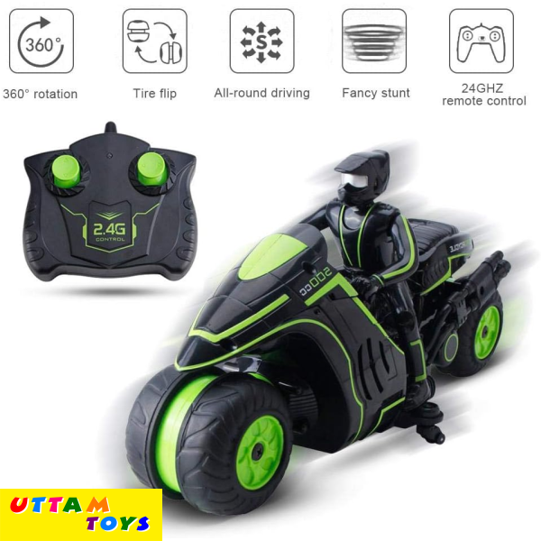 Buy Motorcycle 360 Spinning Action Remote Control Stunt Car 2.4ghz High Speed RC Motorcycle Remote Control Stunt Toy for Boys Girls Uttam Toys