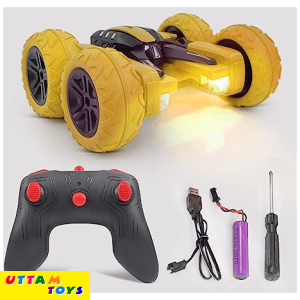Uttam Toys Super 360° Car Double Sided Rotating RC Stunt Car Remote Control Car Toy with in-Built Rechargeable Battery