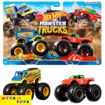 HOT WHEELS Monster Trucks Demolition Doubles 1:64 Scale,2 Monster Trucks (Multicolor)