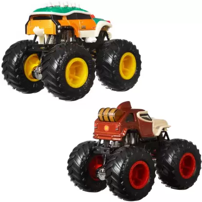 HOT WHEELS Monster Trucks Demolition Doubles 1:64 Scale,2 Monster Trucks (Multicolor)