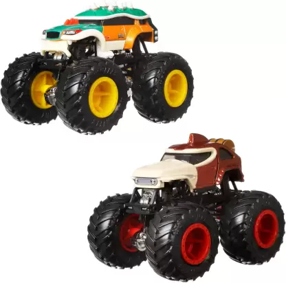 HOT WHEELS Monster Trucks Demolition Doubles 1:64 Scale,2 Monster Trucks (Multicolor)