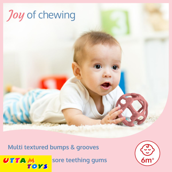 LuvLap Silicone Ball Teether, Pink